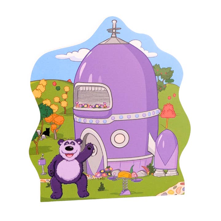 Purple Panda's Spaceship - PBS Kids Show Donkey Hodie for wholesale by Cats Meow Village