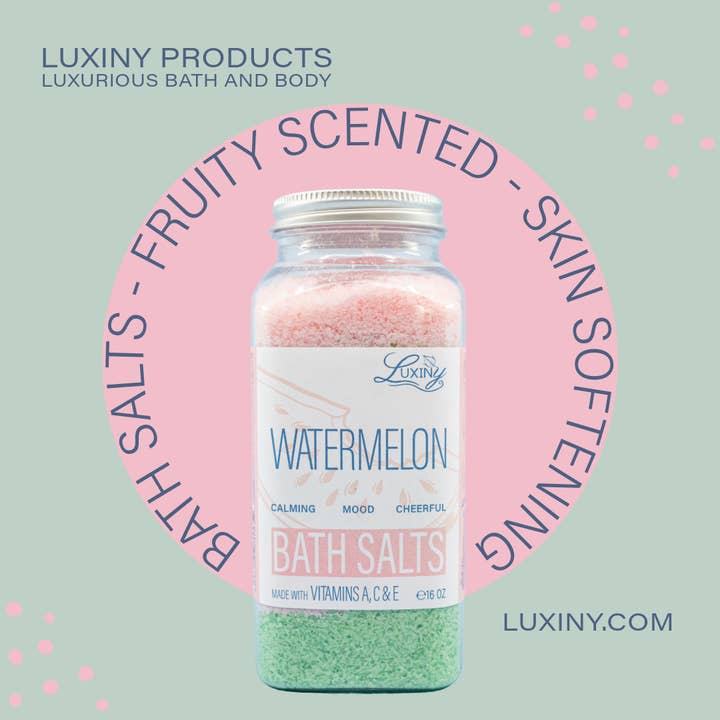 Luxiny Products - Luxurious Bath and Body - Wholesale Bath salts - Bath Salts | Watermelon | 20 oz | eco-friendly | bath soak