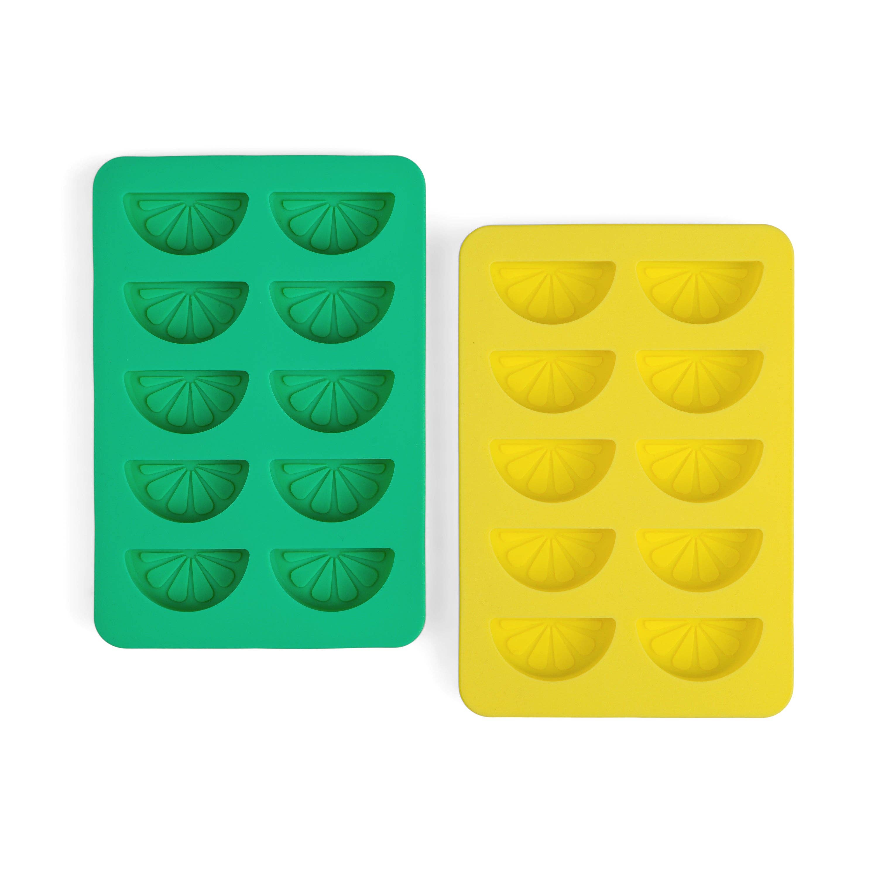 Designworks Collective – wholesale Ice tray/mould – The Dotty Citrus Wedge Ice Trays - Set of 2 - Yellow + Green2