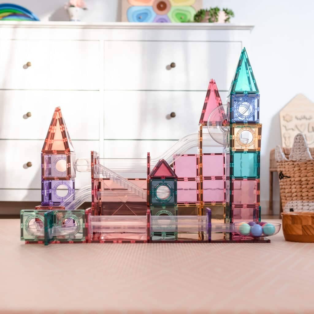 CONNETIX - Wholesale Building Set - Kids - CONNETIX Magnetic Tiles Pastel Ball Run Pack, 106 Pieces5