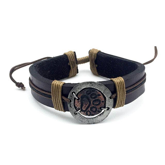 Pull Tie Bracciale in pelle - Zampa d'orso in cerchio per la vendita all'ingrosso da parte di Anju Jewelry