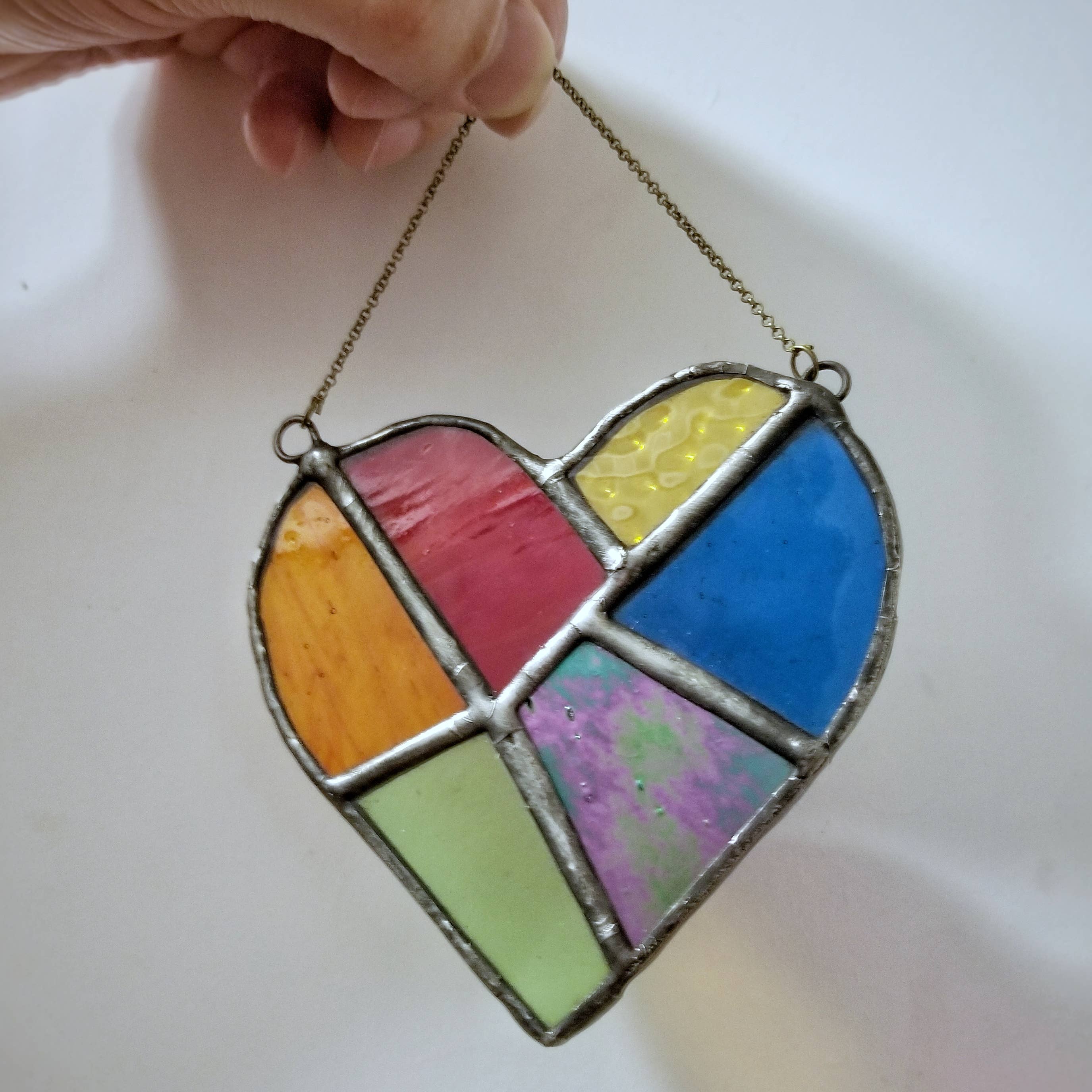 Lost & Found Design - Wholesale Suncatcher - Stained glass - rainbow heart suncatcher2