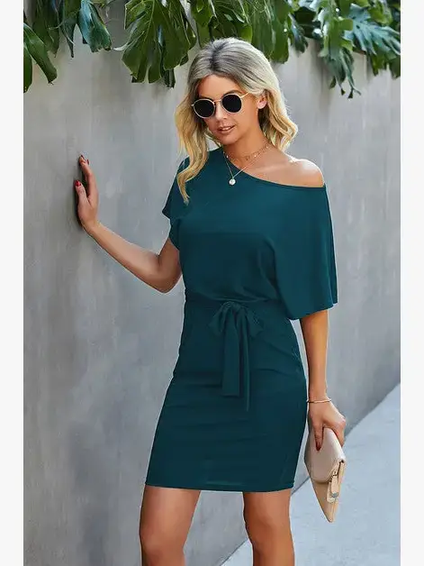 Supreme Fashion - Wholesale Dress - Women's - Petal Sleeve Ruffle Trim Belted Midi Dress9