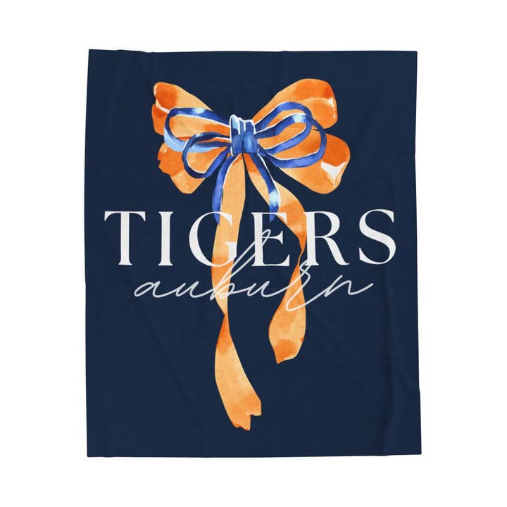 Auburn Bow Velveteen Blanket for wholesale by Pocketful of Prints
