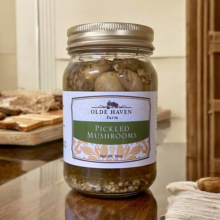 Olde Haven Farm - Wholesale Pickled Vegetables - Pickled Mushrooms 16oz1
