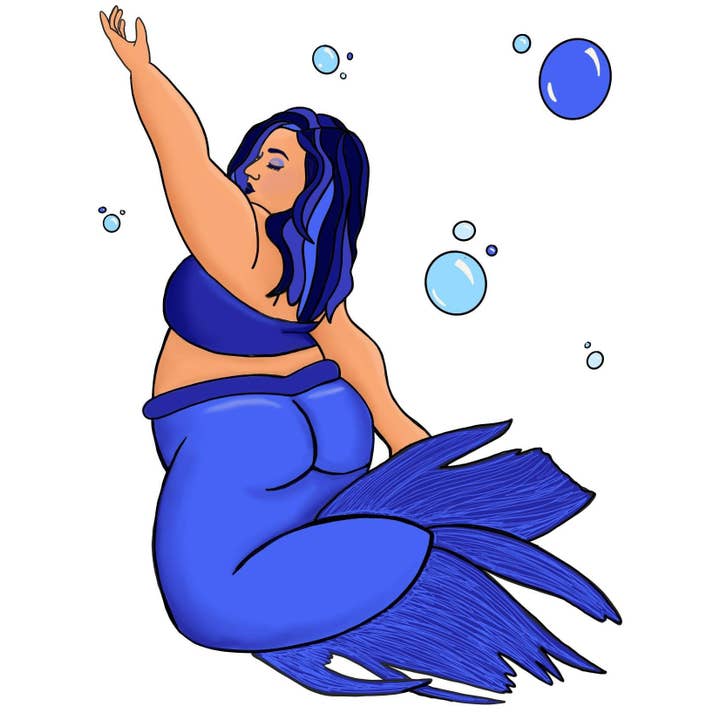 Blå Betta Havfrue Print for engroshandel hos Weird is a Compliment