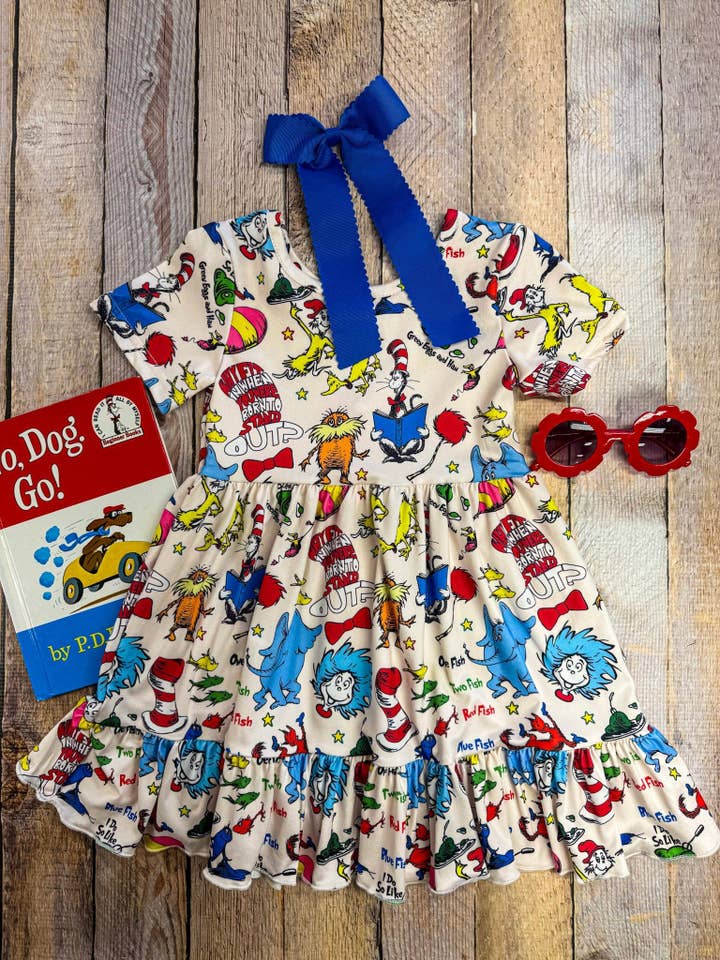 Seuss on the Loose Twirl Dress for wholesale by The Hair Bow Company