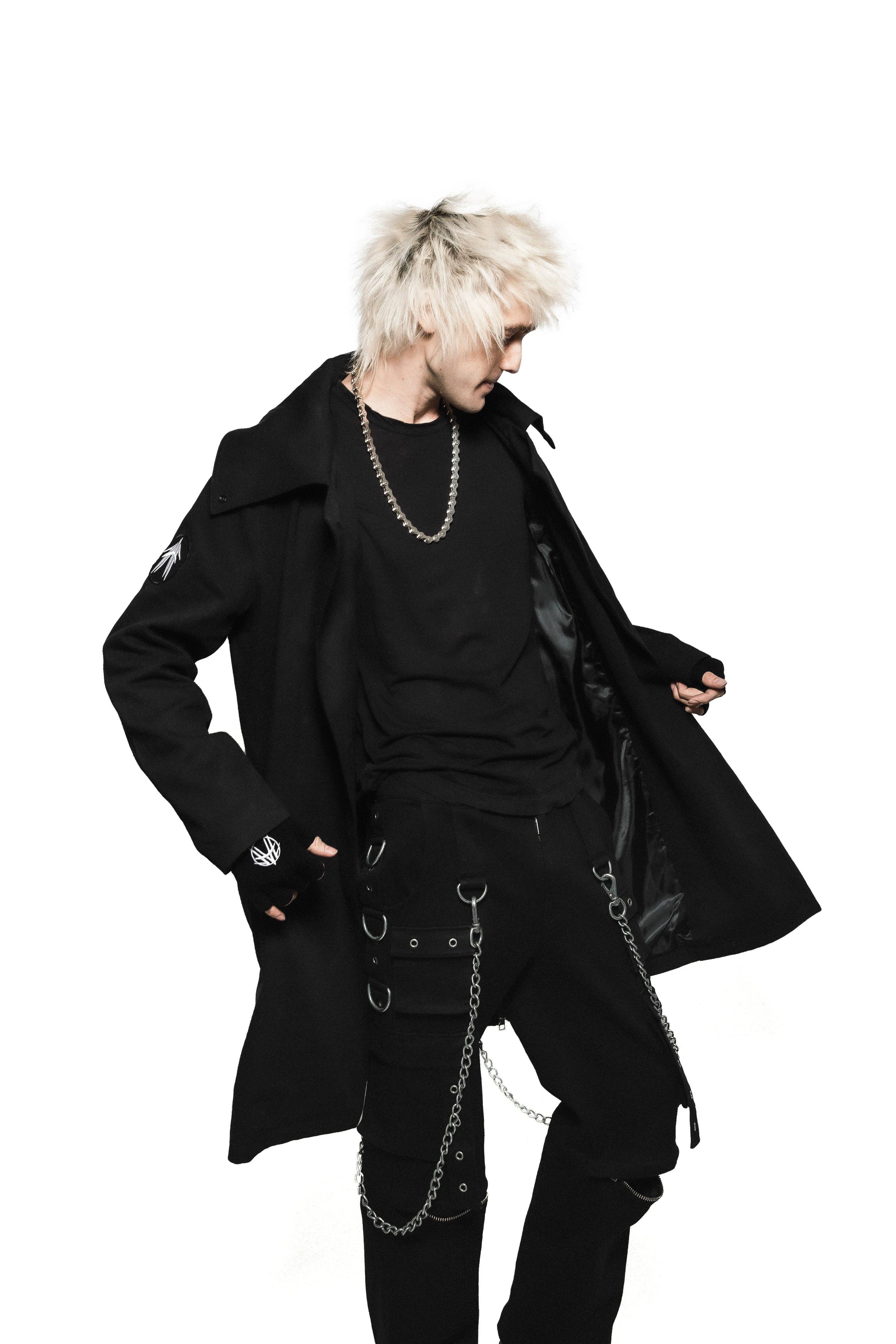 FAN ALL FLAMES – Großhandel Hose – Damen – Unisex Rave-Hose mit Metallketten, Ösen- und O-Ring-Bondagegurten und Reißverschluss hinten3