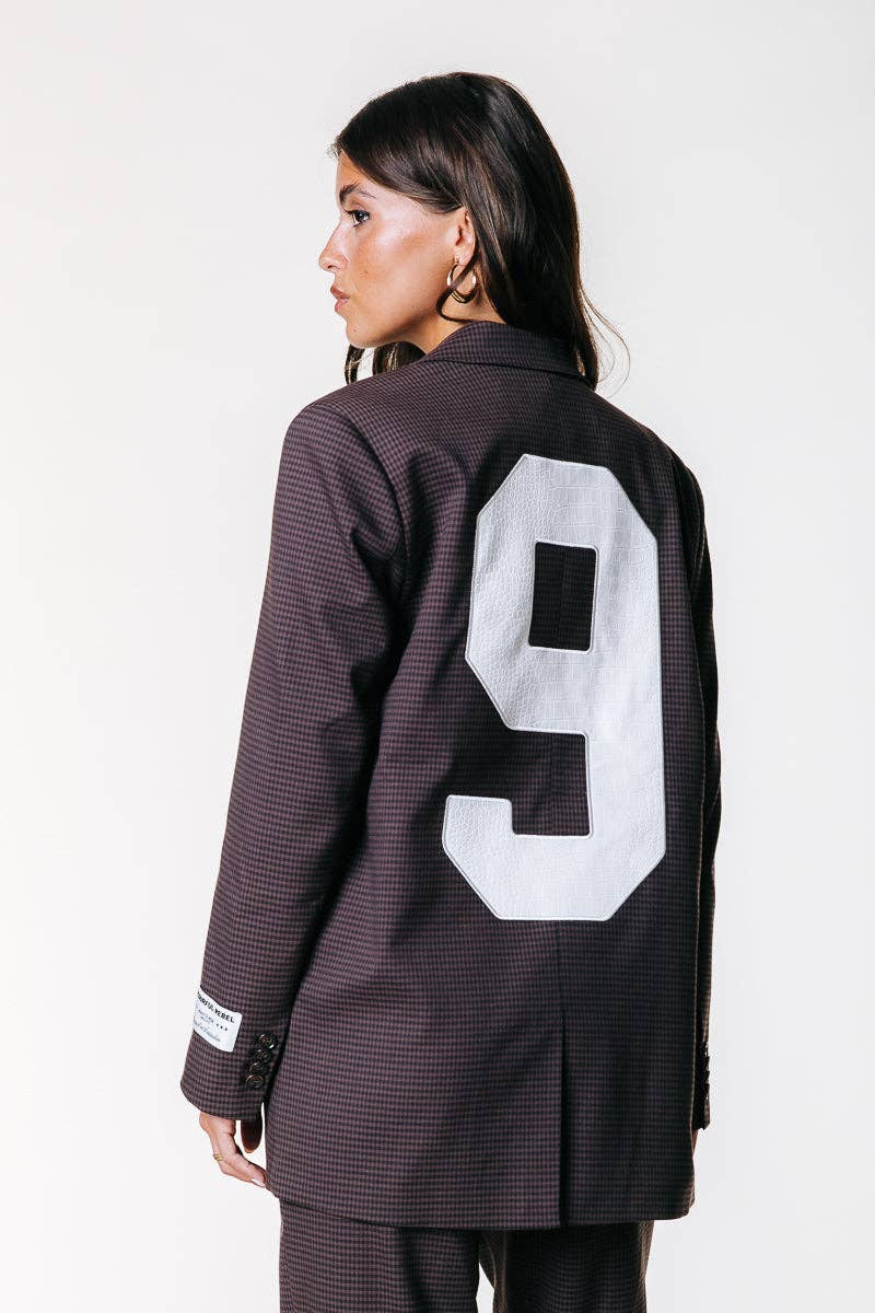 Mimmi Dogtooth Blazer | Brown for wholesale on Faire