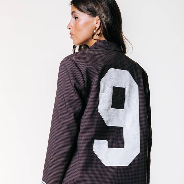 Mimmi Dogtooth Blazer | Brown for wholesale by Colourful Rebel