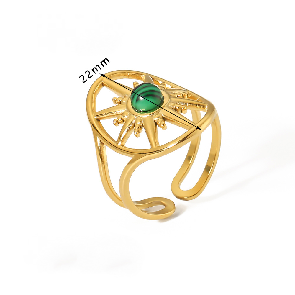 Mio Queena - Wholesale Cocktail/gelegenheidsring - 18K Vergulde Ringen van Roestvrij Staal met Ingelegde Edelstenen - FGS/CS44