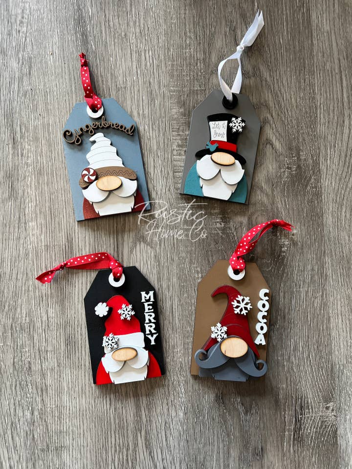 Kit de bricolage de lot d'ornements gnomes de fête pour la vente par Rustic Home Co LLC
