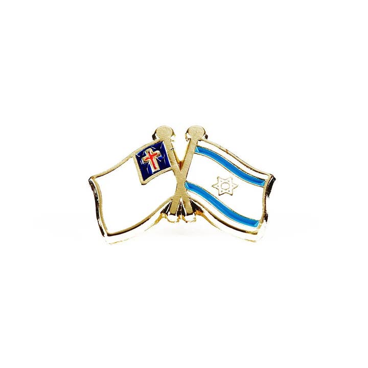 Swanson Christian Products - Wholesale Lapel Pin/Button - Lapel Pin - Israeli/Christian Flags - 6 Pack