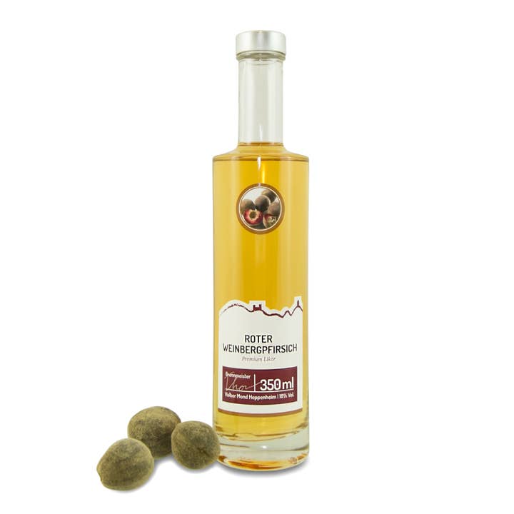 Liquore premium alla pesca rossa del vigneto 18% alc. vol per la vendita all'ingrosso da parte di Weinbrand 1848