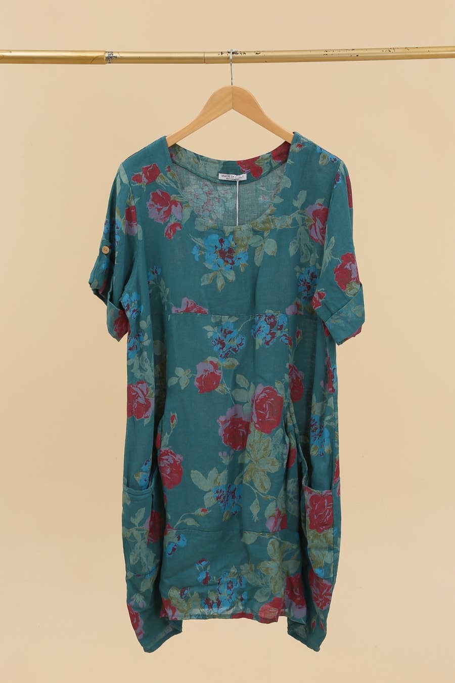 la maison des fibres naturelles – wholesale Klänning - Dam – Klänning i 100 % linne med blommönster 32404