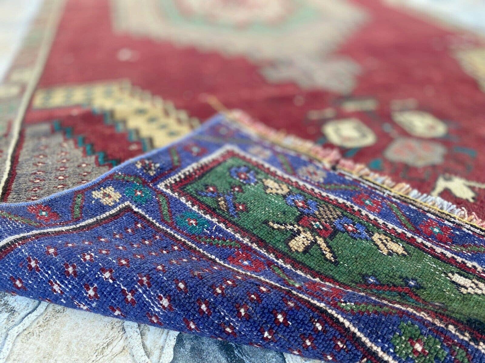 Oushak Rugs - Wholesale Area Rug - Vintage Turkish Handmade Wool Geometric Rug10