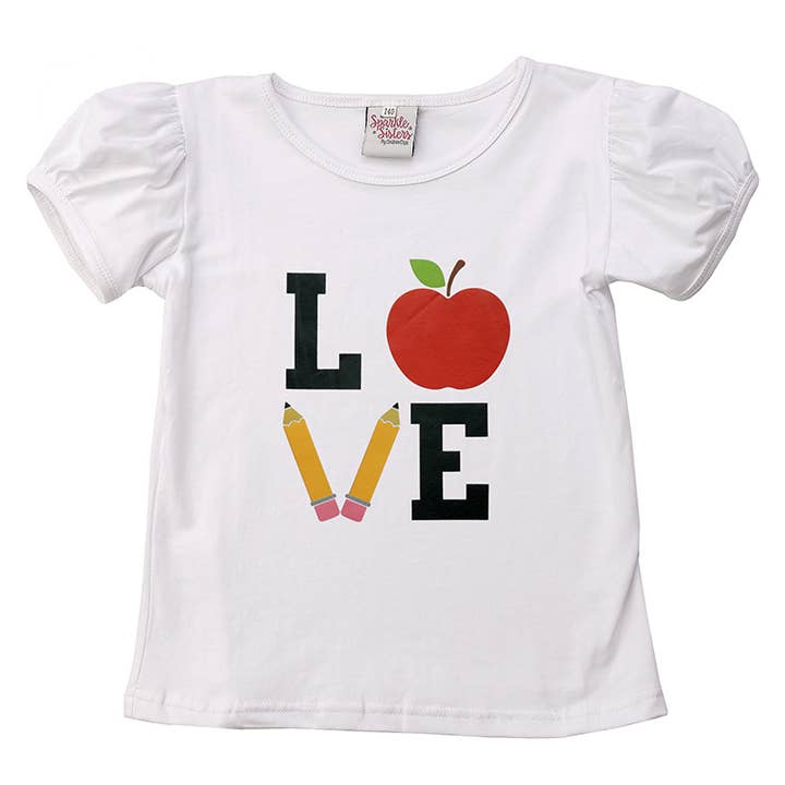 Love School Puff Sleeve T shirt for wholesale by Sparkle Sisters by Couture Clips