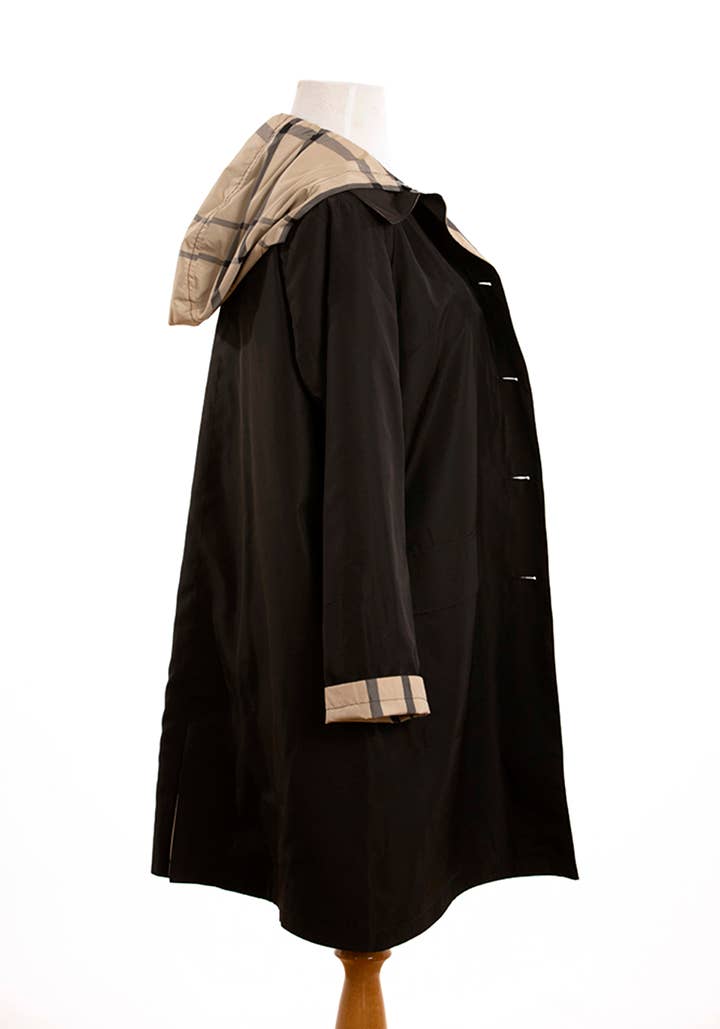 Black & Plaid RAINTRENCH for wholesale on Faire2