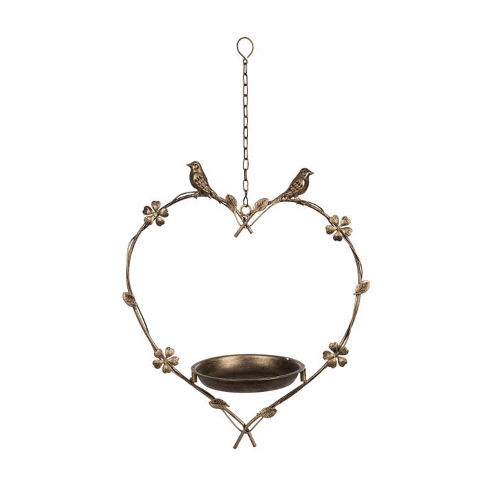 Iron Heart Hanging Birdfeeder - Metal Garden Decor for wholesale by Transpac