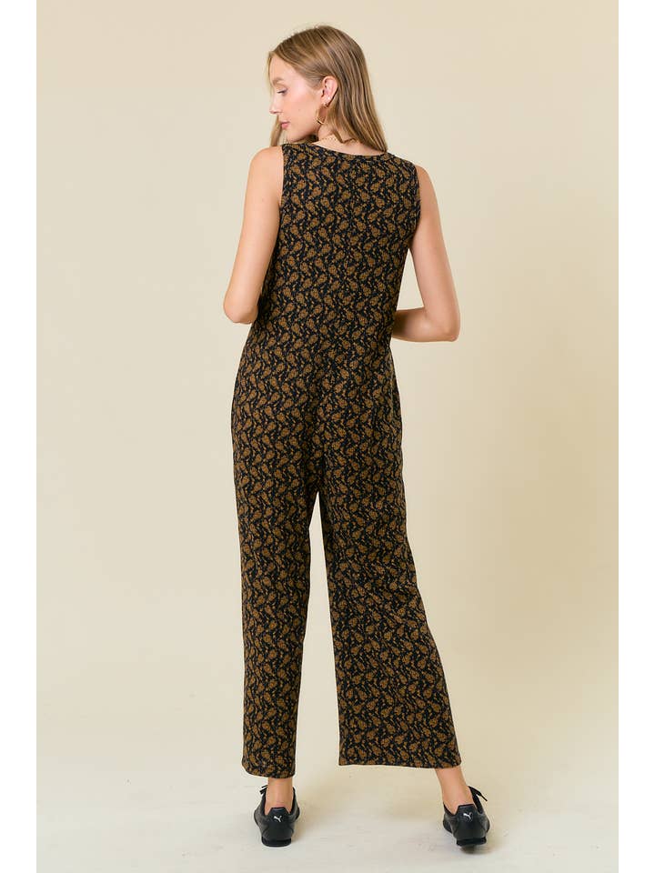 Doe and Rae - Wholesale Jumpsuit - Women's - FRONT BUTTON JUMPSUIT W/ POCKETS - 27018R-1