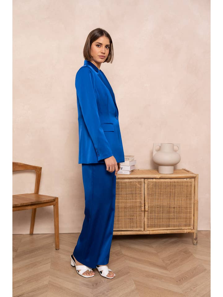 Attentif Paris - Vente Veste de tailleur – femme - Veste cintrée unie en satin29