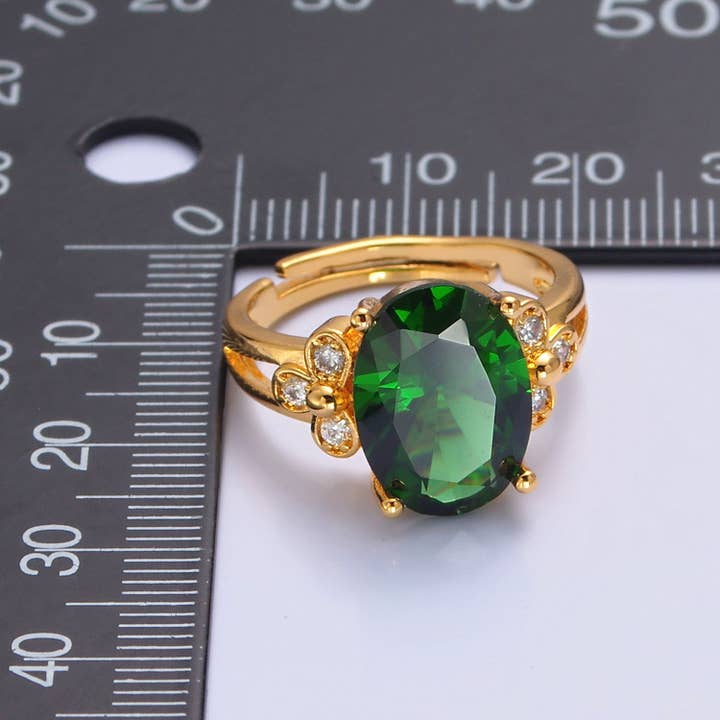 Aim Eternal - Wholesale Multi-Stone Ring - Light/Dark Green Jade Stone Band Ring O765 O2298