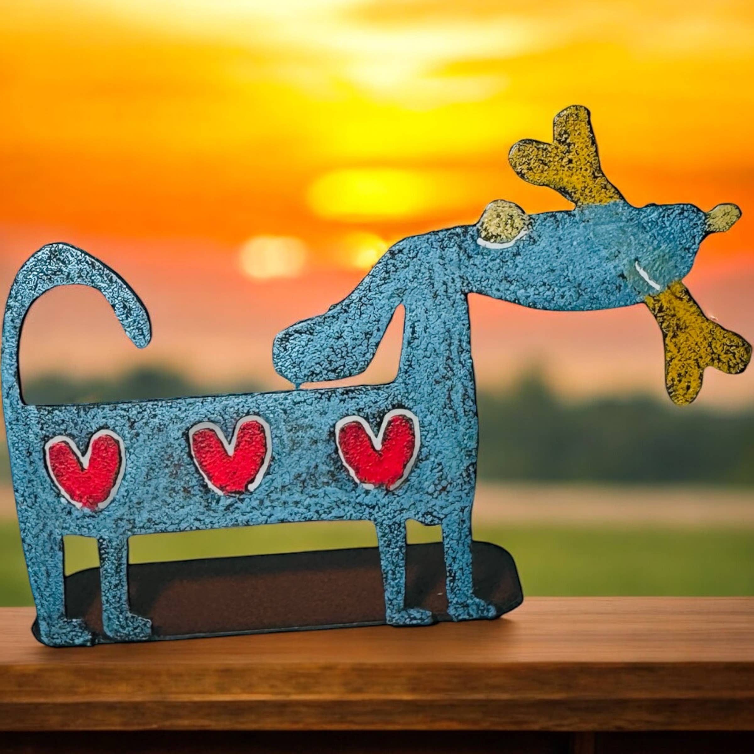 Whimsies – Engroshandel Bordpynt – Hund stående Bordplade Gave finurlige metalgaver dyreelsker2