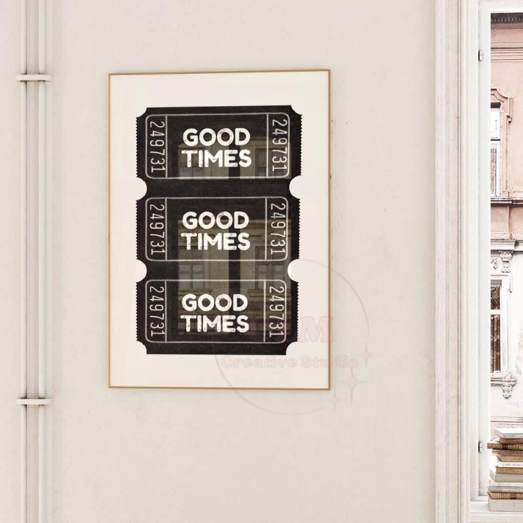 CLM Creative Studio - Wholesale Art Print - Black Noir Good Times Ticket Wall Art Prints3