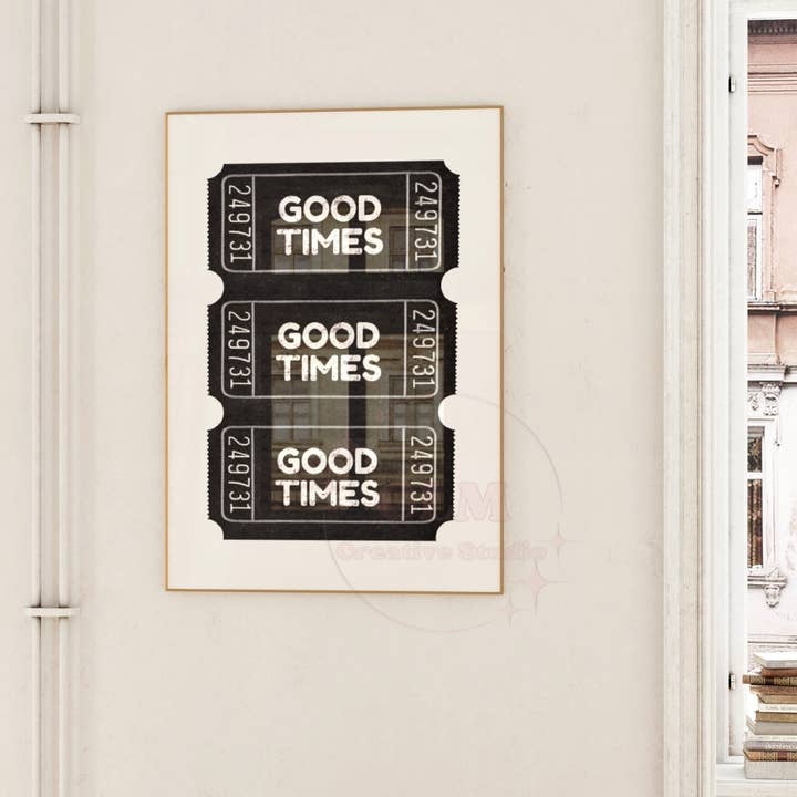 CLM Creative Studio - Wholesale Art Print - Black Noir Good Times Ticket Wall Art Prints3