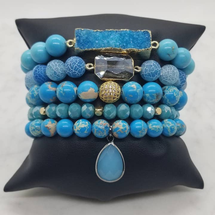 Bracelet turquoise et jaspe impérial pour la vente par Elle Brands LLC