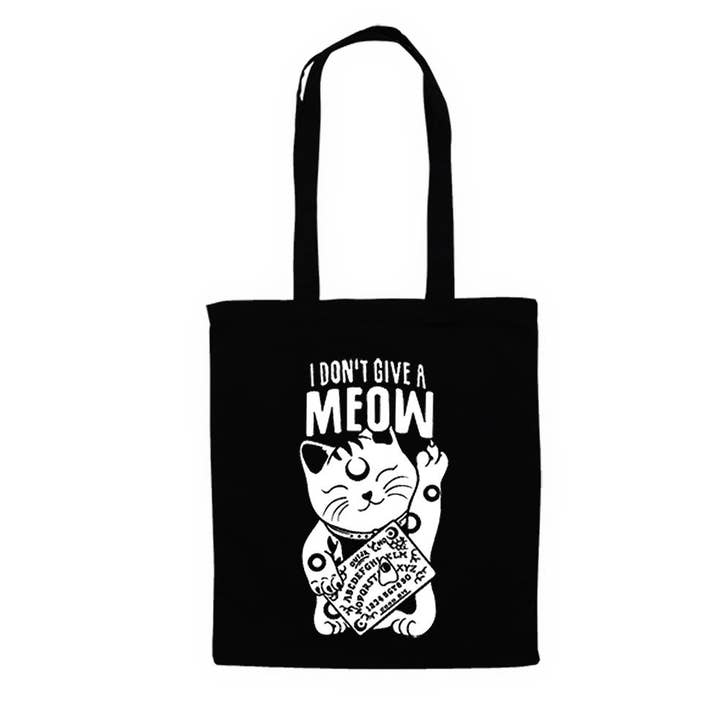 Bolsa tote 'I Don't Give a Meow' para amantes de gatos góticos para venta al por mayor de Gothicat