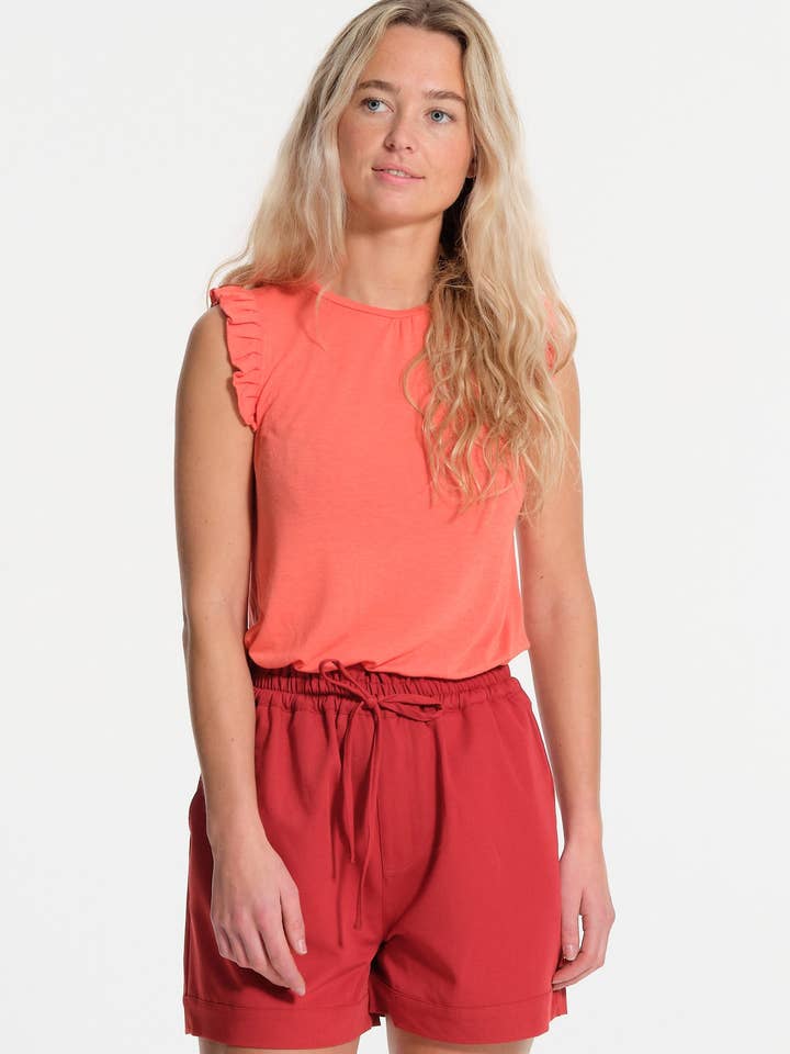 Top naranja sin mangas para venta al por mayor de J&JOY