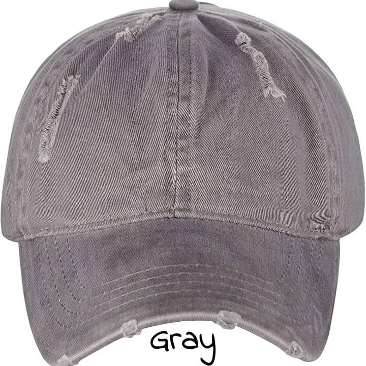 Treasure Bank - Wholesale Ponytail Cap - Women's - PONYFLO Distressed Cotton Ponytail Cap4