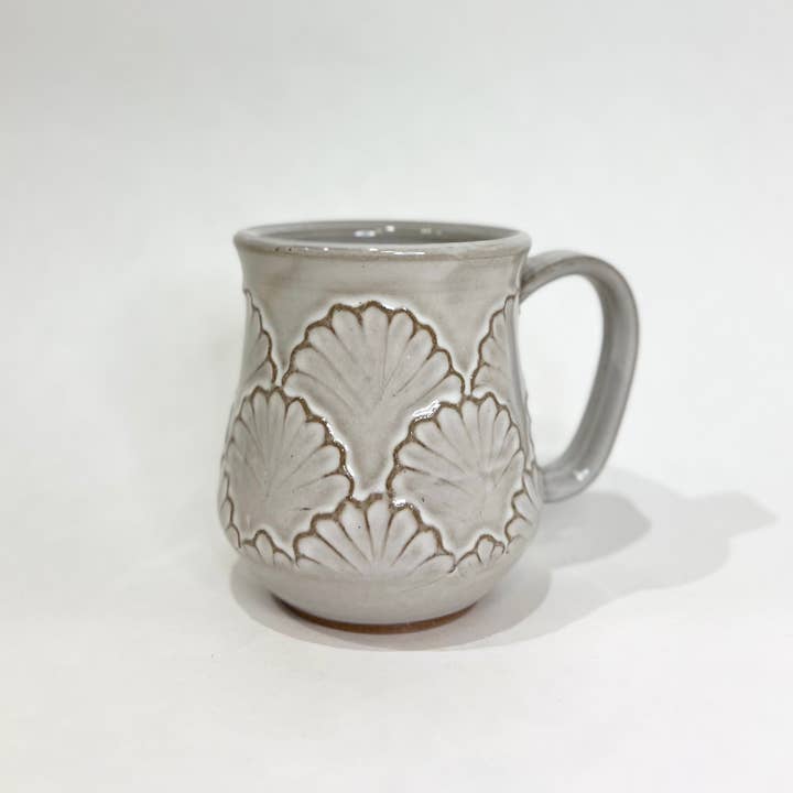 KF Stoneware - Venta al por mayor Taza - Taza de cerámica artesanal con borde festoneado - 530 ml