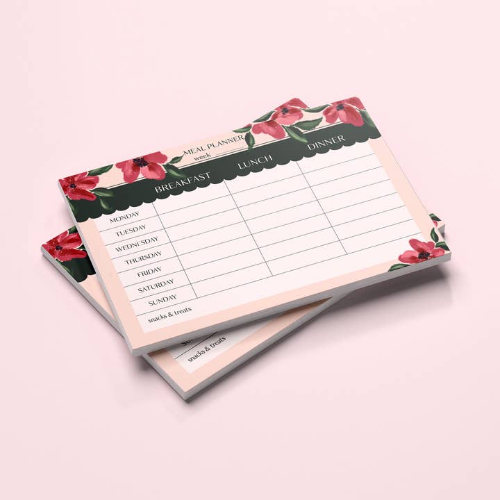 A4 Meal Planner Pad, Blomster Ugentlig Måltid Planner Pad for engroshandel hos Gabriela Dachin