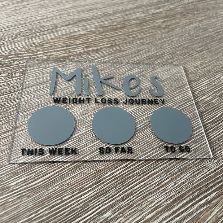 Personalised Name 10x15cm Magnetic Clear Acrylic Whiteboard Weight Loss Journey Sign Plaque & Drywipe Pen for wholesale by WinsterCreations™