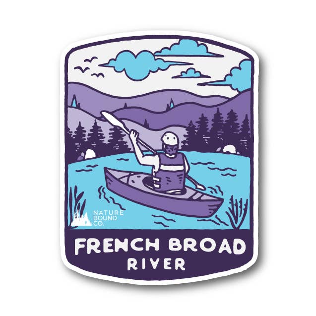 Fransk bred flod lila kajakaker-klistermärke för wholesale av Nature Bound Co