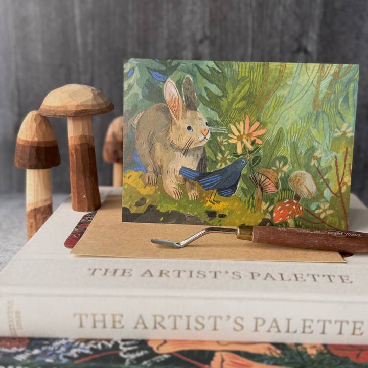 Canyon & Cove Art - Wholesale Everyday Greeting Card - Bunny & Bird Card1