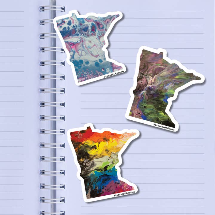 AbstractbyRabrams - Wholesale Sticker - LGBTQ Minnesota State Sticker - Trans Pride Progress Pride