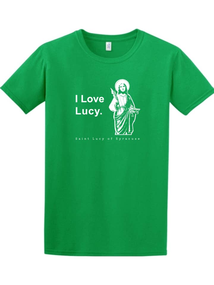 Sock Religious - Wholesale Screen Printed T-Shirt - Unisex - I Love Lucy - St. Lucy Adult T-Shirt1