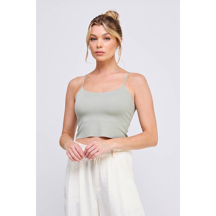 Top de tirantes de canalé suave para venta al por mayor de Allie Rose