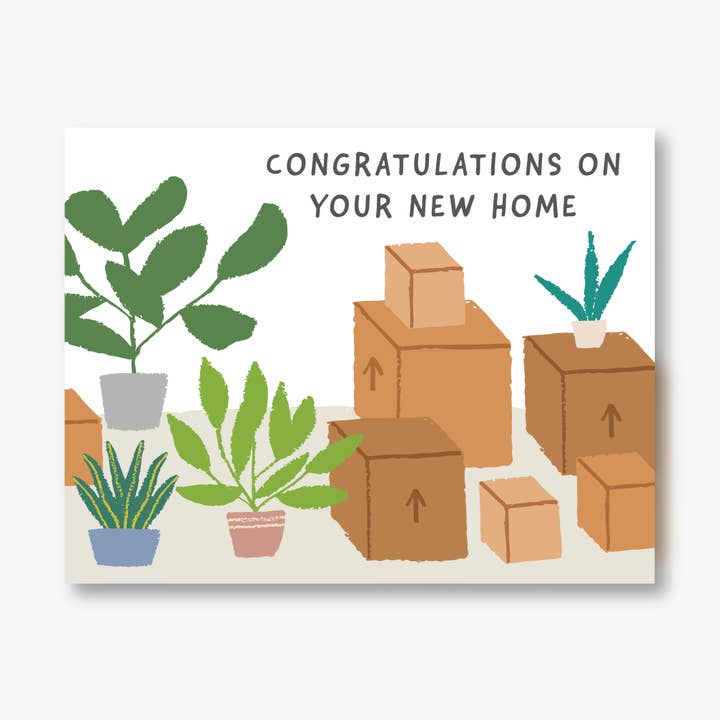 Boxes & Plants New Home Housewarming Greeting Card for wholesale by meoMADE