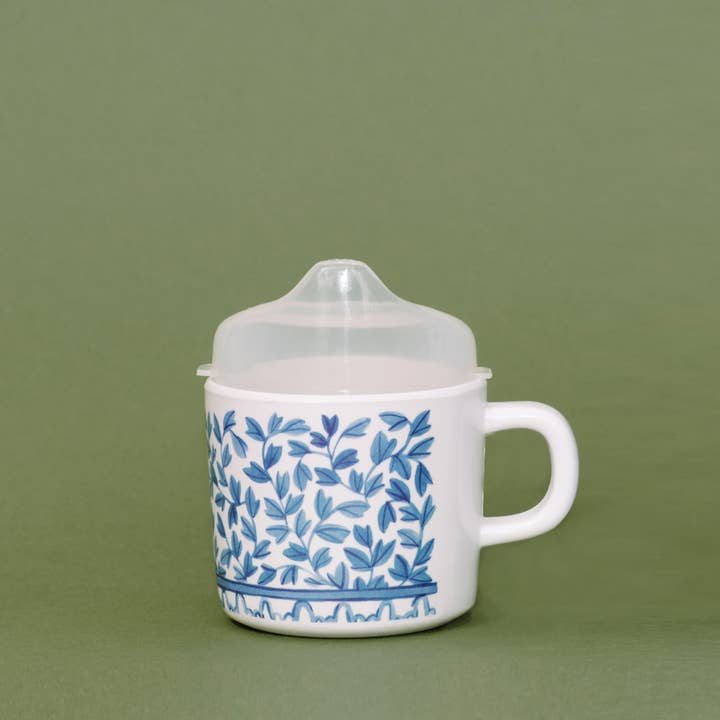 Helmsie - Wholesale Drinking Glass/Cup - Kids & Baby - Blue and White Sippy Cup