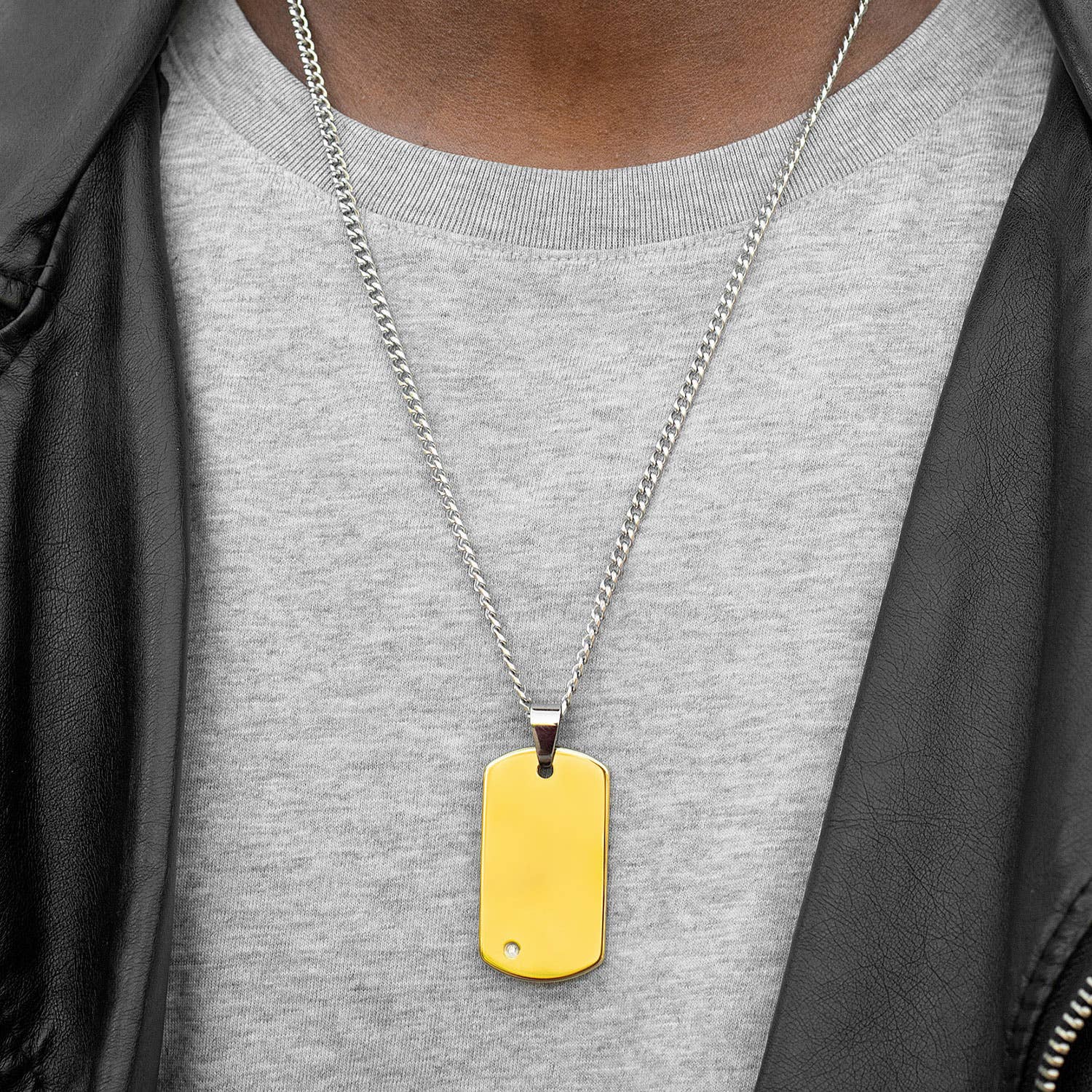 West Coast Jewelry - Vente Colliers à pendentif - Pendentif pour chien en tungstène avec accent diamant pour homme8