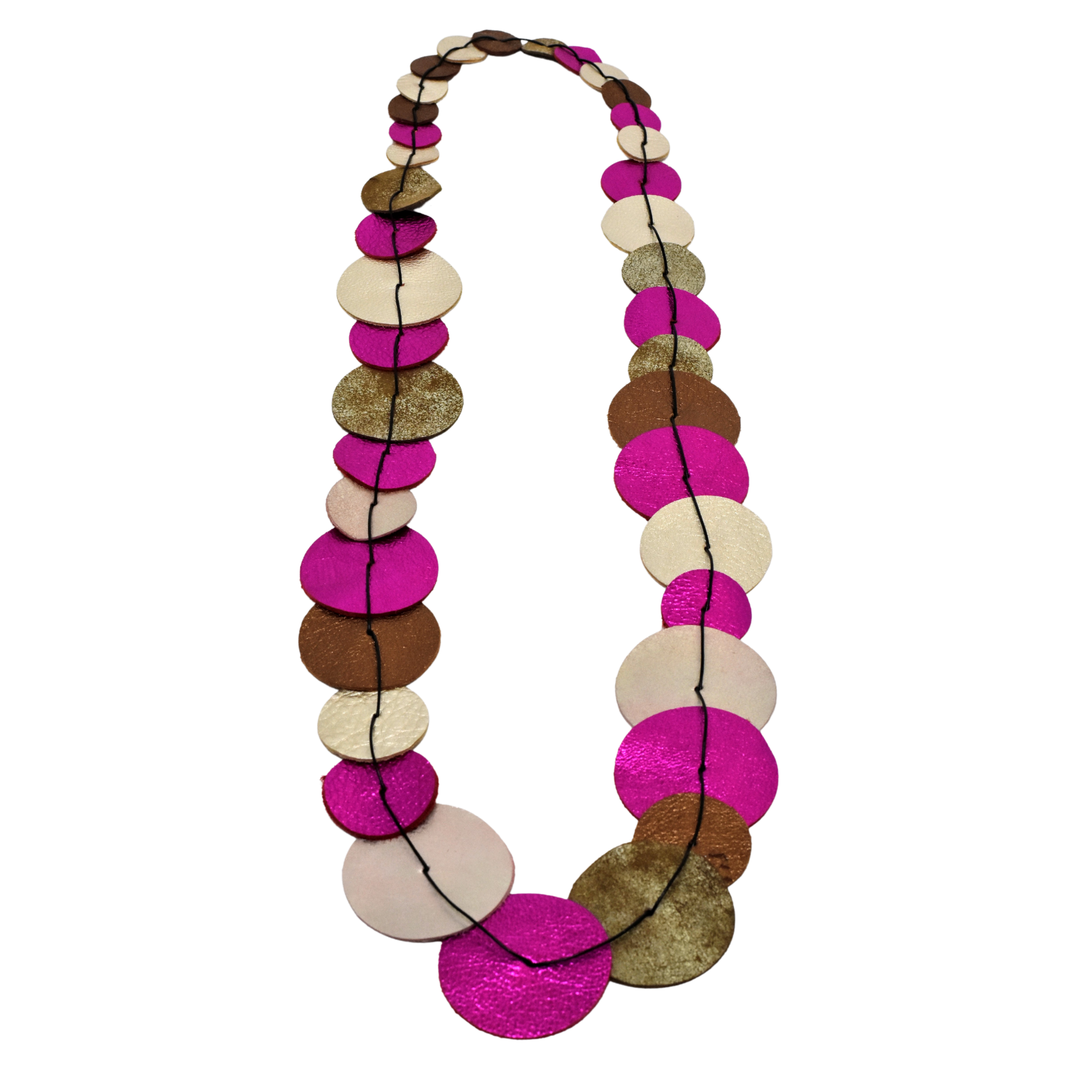 Pattern Gems - Wholesale Bib Necklace - Sand Necklace in Pink Tones1