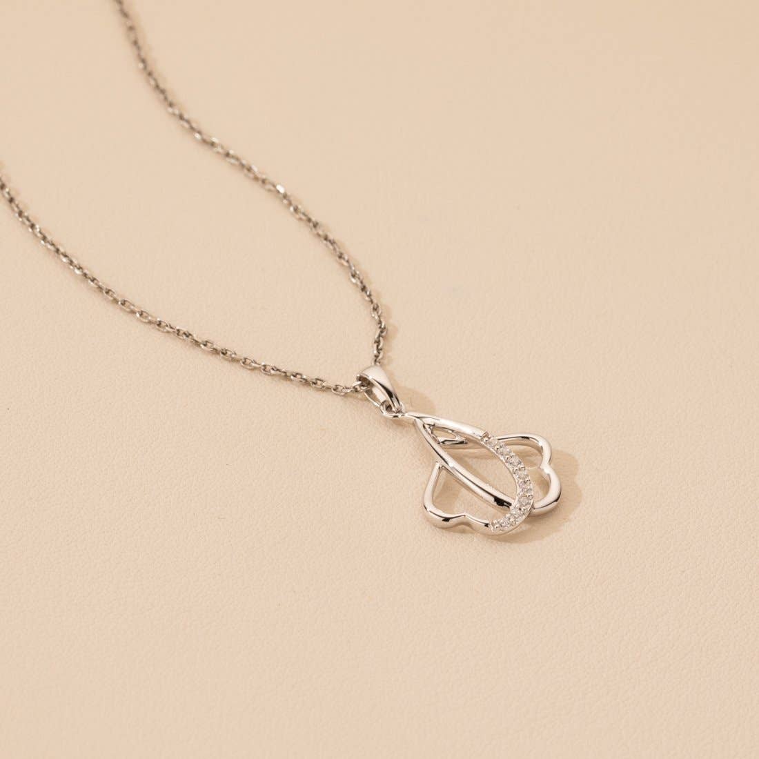 Peliani - Wholesale Pendant/Charm Necklace - Sterling Silver Linked Hearts Pendant Hypoallergenic2
