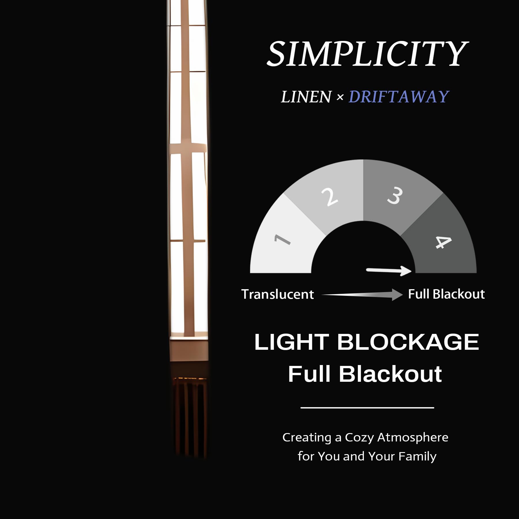 DriftAway - Wholesale Curtain - 100% Blackout Natural Linen Curtains for Bedroom 2 Panels3
