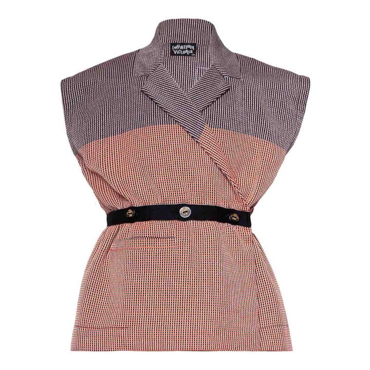 Multicolored Sleveless Jacket with Appliquè for wholesale by Infantium Victoria