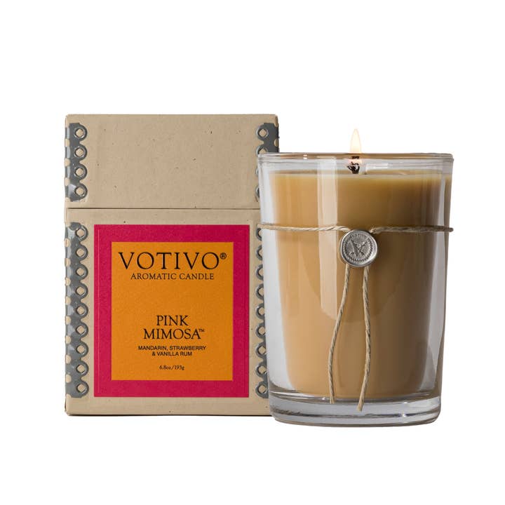 Pink Mimosa 6.8 oz Aromatic Candle for wholesale by Votivo