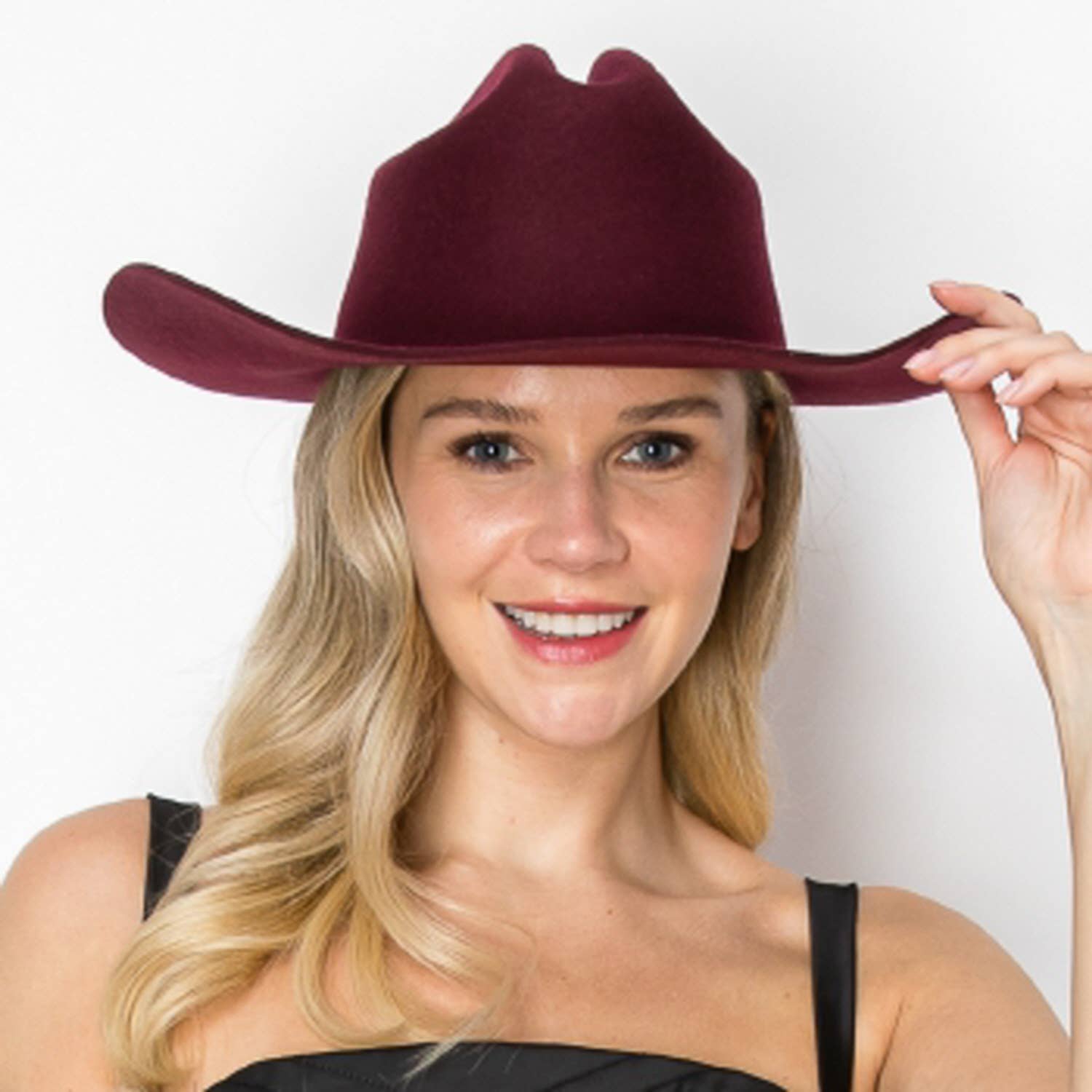 Queens INC - Vente Chapeau de cowboy – femme - Chapeau de cowboy Cattleman classique en laine australienne 22
